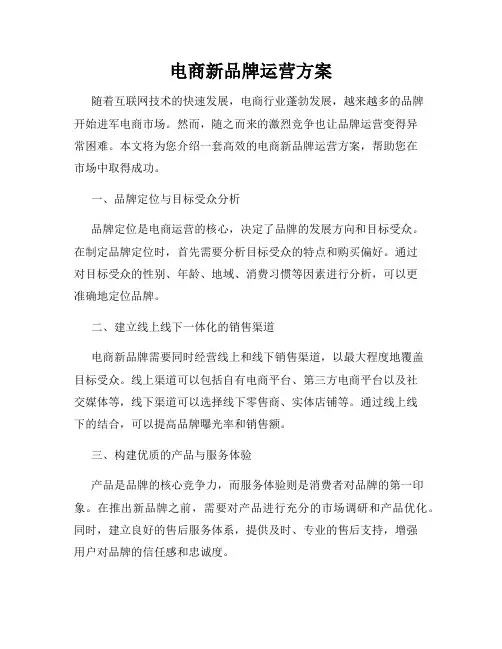 电商新品牌运营方案