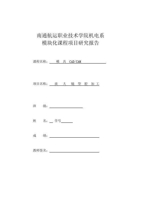 机械电工毕业设计_放大镜型腔加工