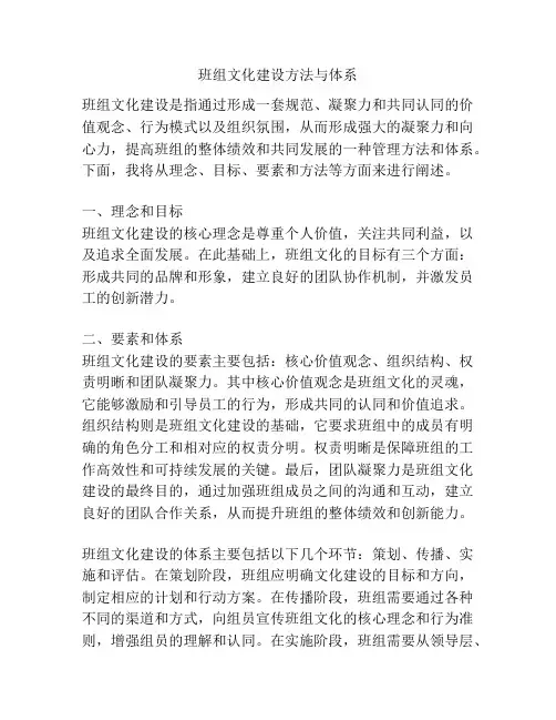班组文化建设方法与体系