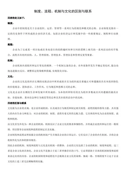 公司治理之制度机制流程与文化区别与联系