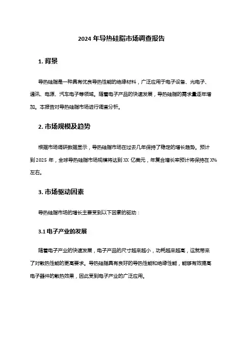 2024年导热硅脂市场调查报告