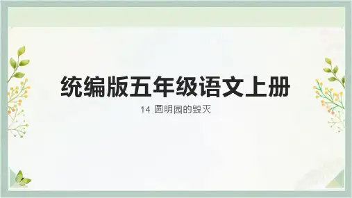 统编版五年级语文上册14圆明园的毁灭课件(共20张PPT)