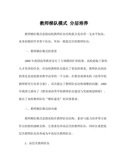 教师梯队模式 分层培养