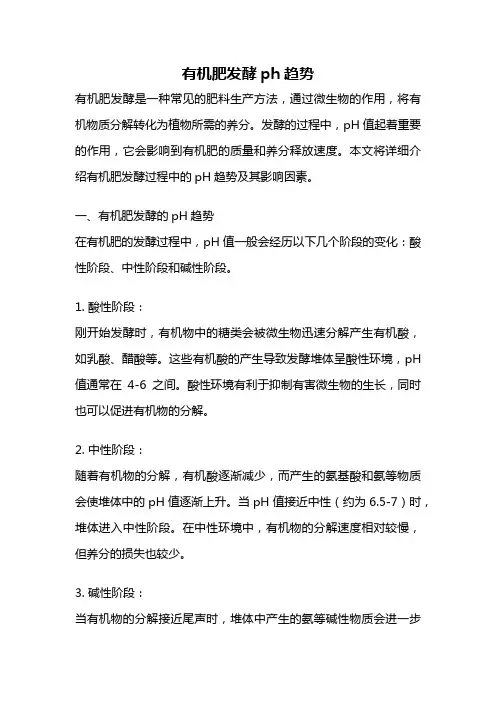 有机肥发酵ph趋势