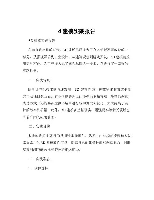 d建模实践报告