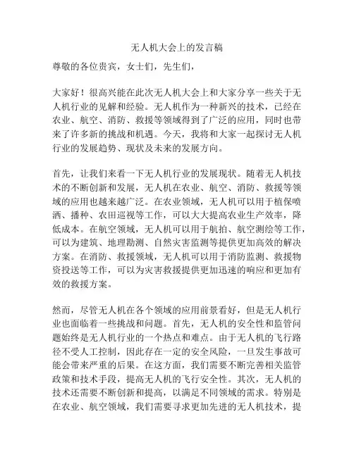 无人机大会上的发言稿