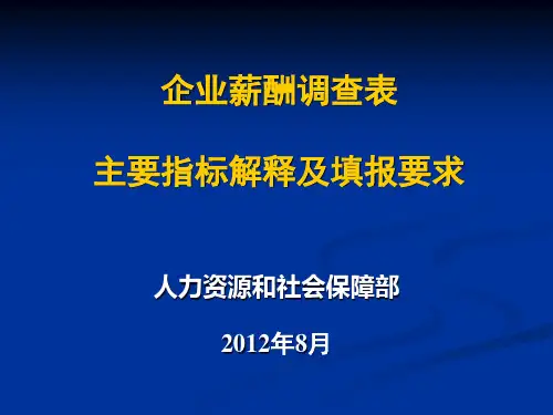 企业薪酬调查表主要指标解释及填报要求