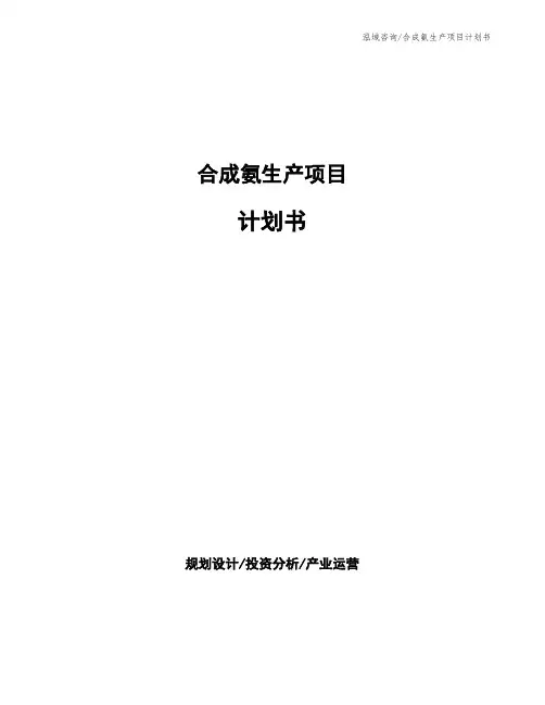 合成氨生产项目计划书