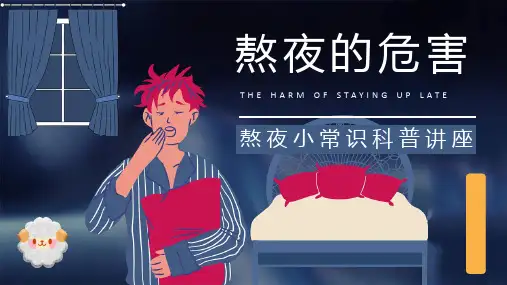 成年人熬夜的危害知识了解睡眠的重要性普及宣传活动PPT模板