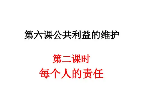 第六课公共利益的维护第2课时每个人的责任