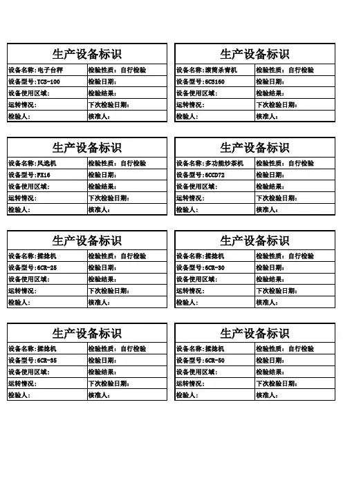 生产设备标识
