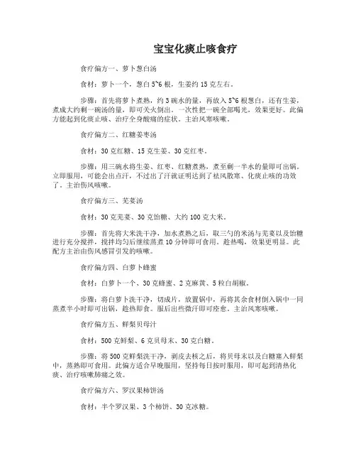 宝宝化痰止咳食疗