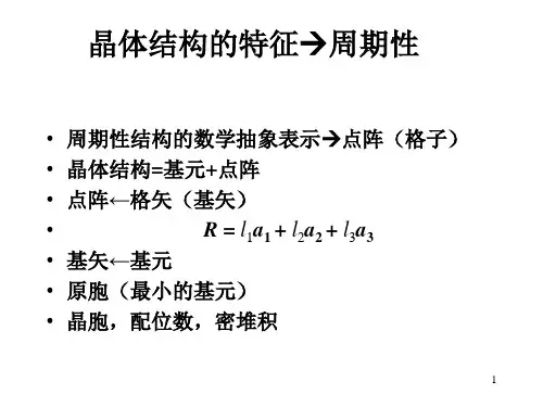 1-2 第一章 晶体的结构(配位数、几种重要的晶体结构)