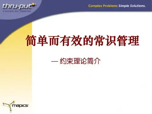 约束理论(PPT 64页)