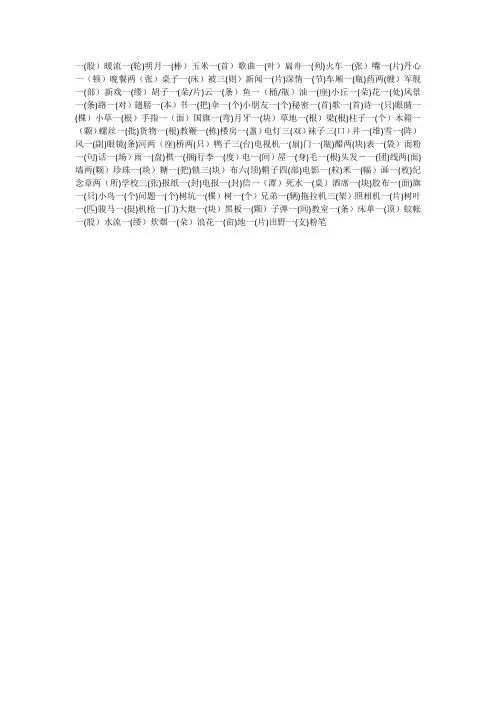 二年级量词100个一小条
