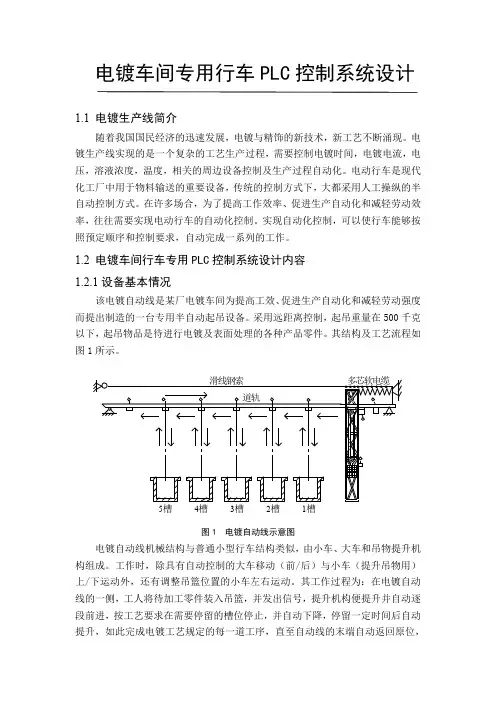 PLC课程设计(电镀车间专用行车PLC控制系统设计) 精品