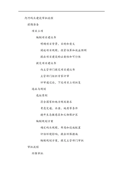 内河码头建设审批流程
