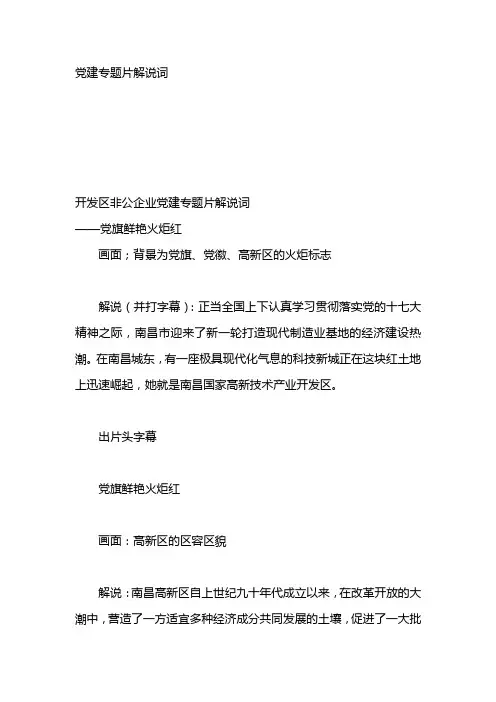 党建专题片解说词