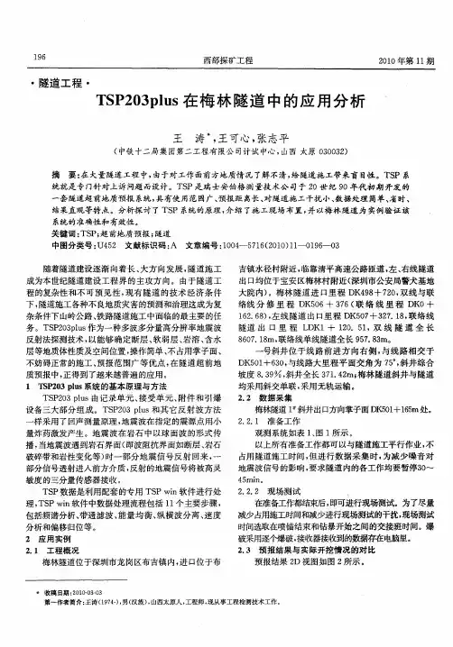 TSP203plus在梅林隧道中的应用分析