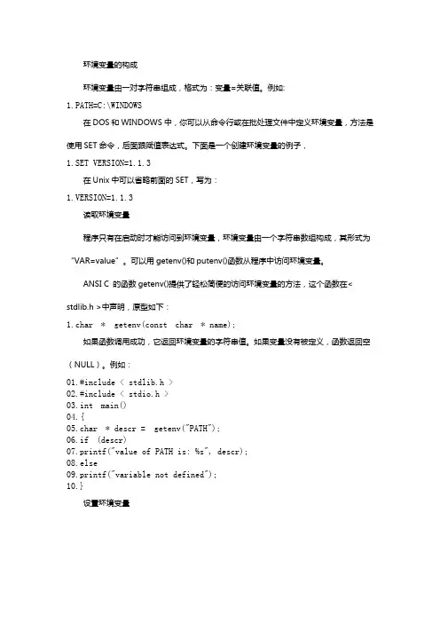 环境变量操作编程