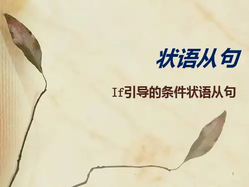 if引导的条件状语从句PPT课件