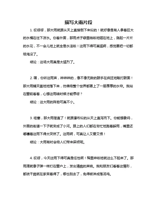 描写大雨片段