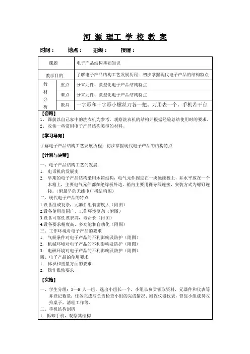 1-1电子产品结构基础知识