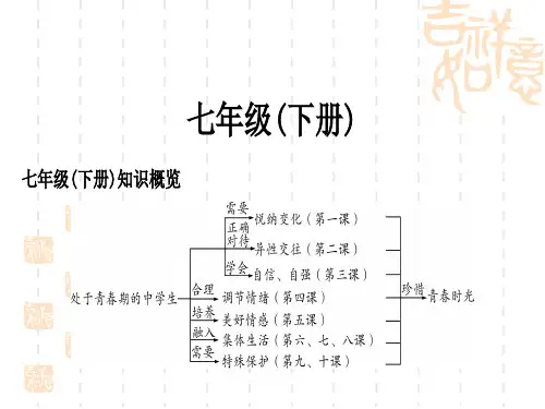 初中毕业道德与法治总复习精讲 一、考点梳理七年级下册 第一单元 青春时光 (2)