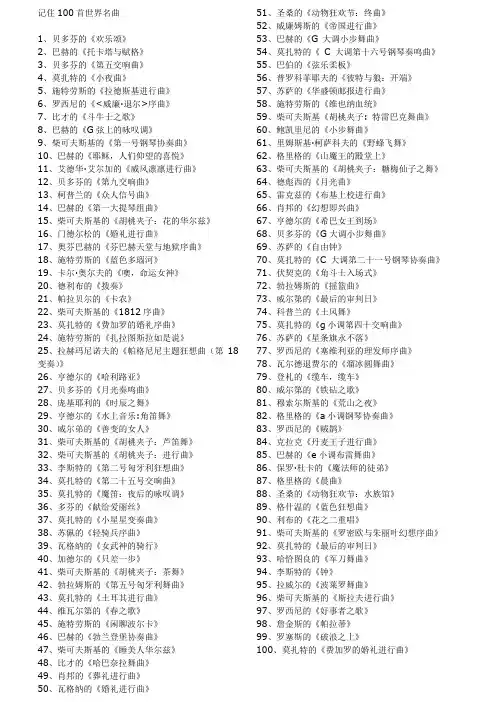 记住100首世界名曲