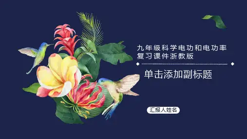 九年级科学电功和电功率复习课件浙教版