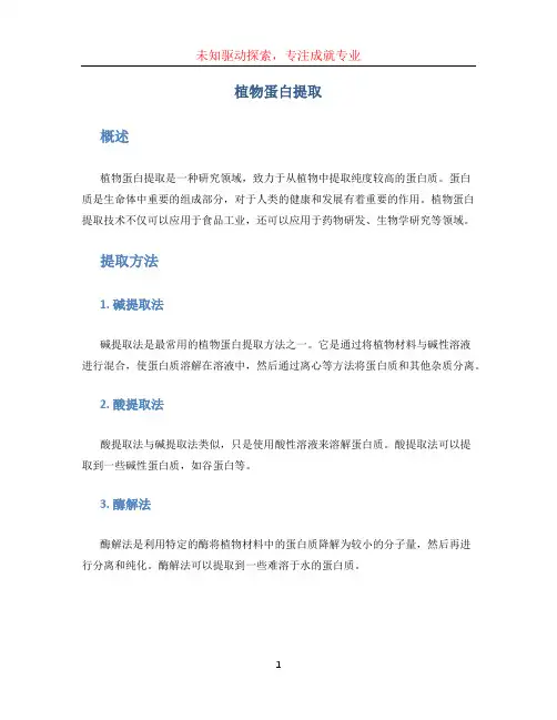 植物蛋白提取