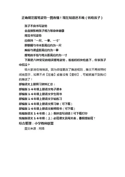 正确规范握笔姿势一图看懂！现在知道还不晚（转给孩子）