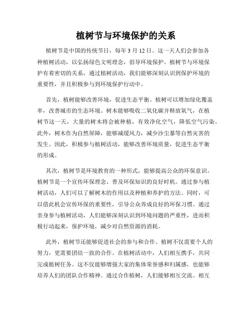 植树节与环境保护的关系