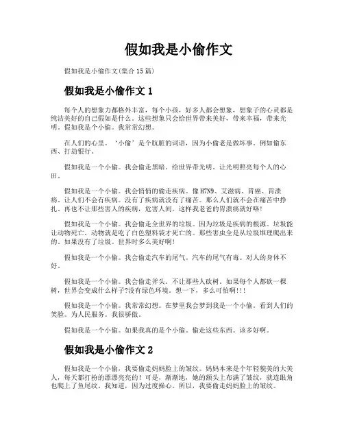 假如我是小偷作文