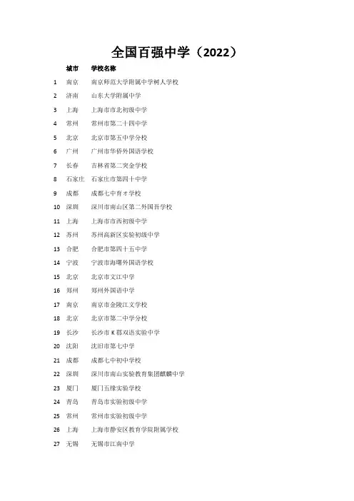 全国百强中学