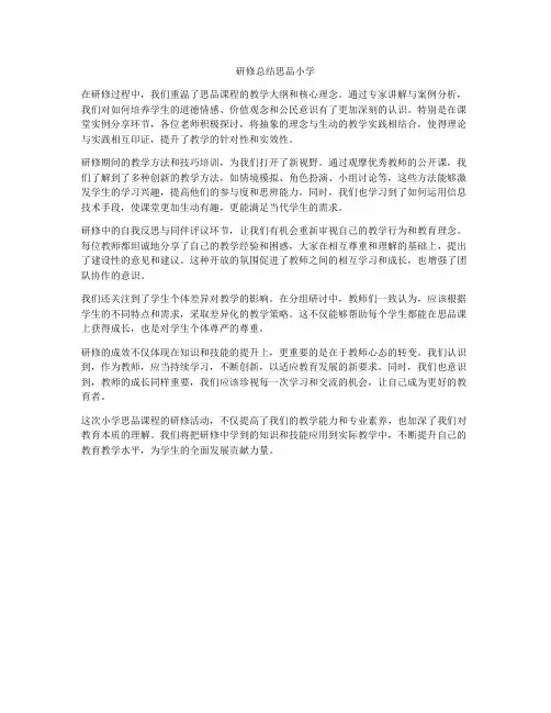 研修总结思品小学