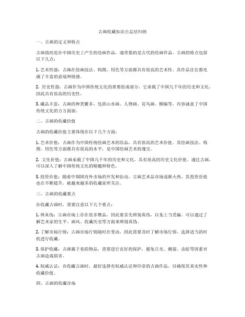 古画收藏知识点总结归纳