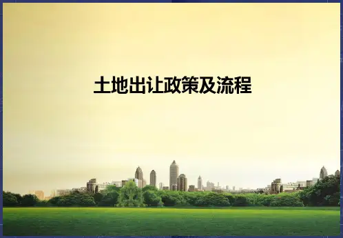 土地出让政策及出让程序