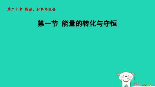 2024九年级物理全册第20章能源材料与社会20.1能量的转化与守恒课件新版沪科版