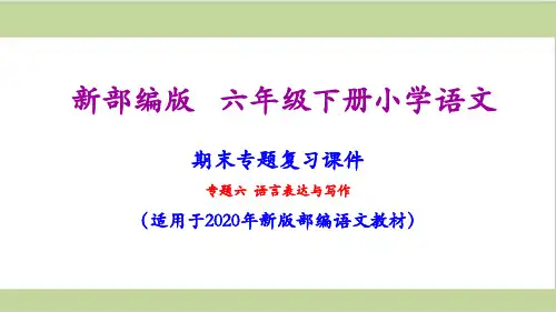 部编人教版六年级下册语文期末口语交际与表达专项复习课件PPT