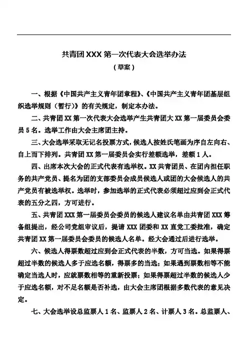 团代会选举办法
