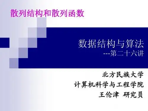 Z0第二十六讲(散列结构和散列函数)