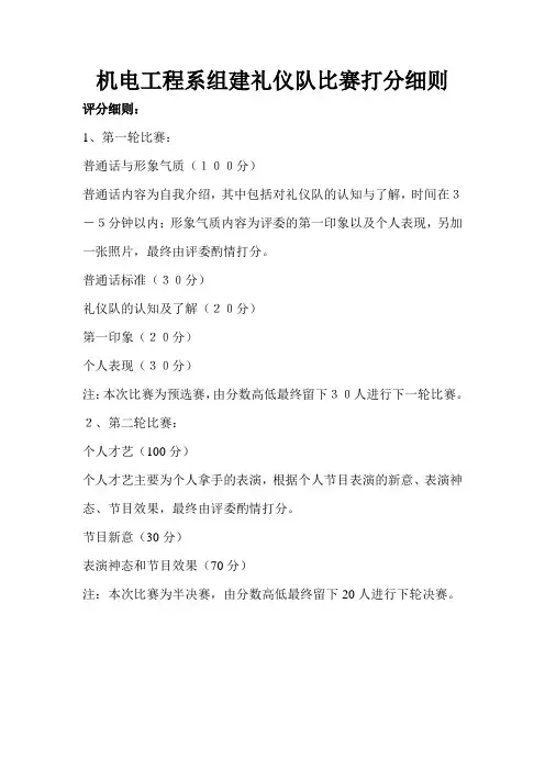 礼仪队打分表