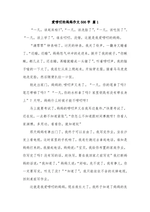 爱唠叨的妈妈500字作文因不放心
