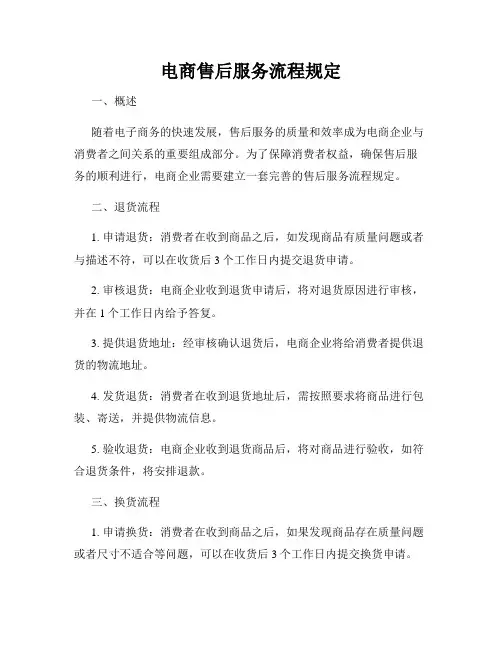 电商售后服务流程规定