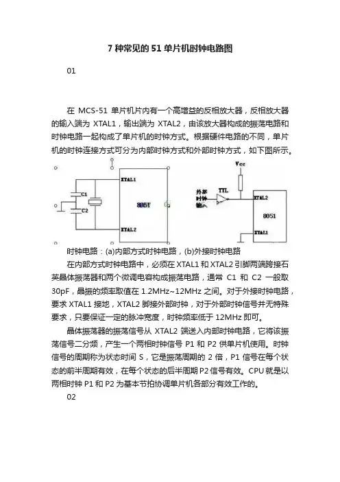 7种常见的51单片机时钟电路图