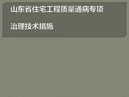 山东省住宅工程质量通病专项治理措施