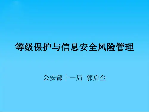 等级保护与信息安全风险管理(ppt 12页)