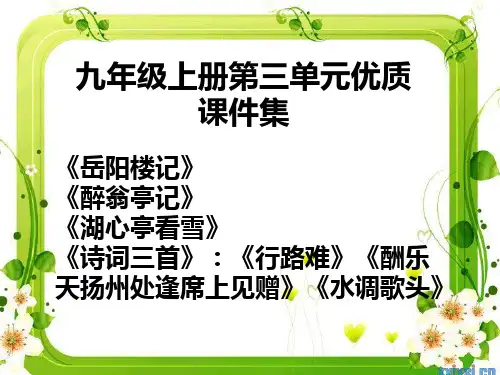 (部编)九上第三单元优质PPT、课件集《岳阳楼记》《醉翁亭记》《湖心亭看雪》《诗词四首》