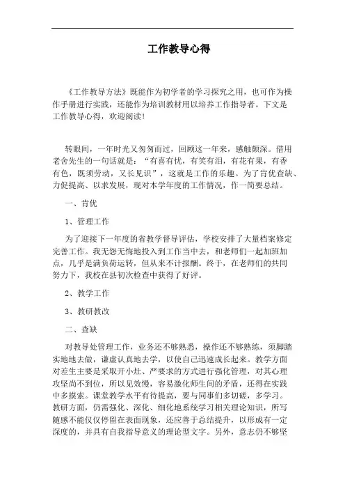 工作教导心得